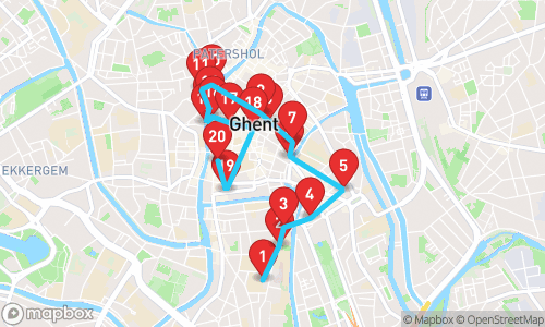 Gentse Glorie: Een Wandeling Door Heden en Verleden tour map