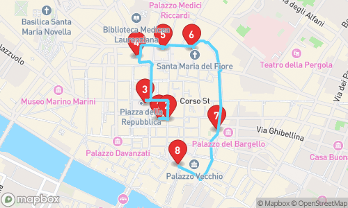 The Renaissance Glory: A Walking Tour Through Historic Firenze tour map