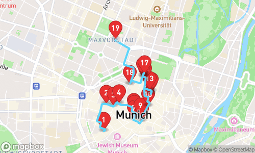 Entdeckungstour durch Münchens historische Schätze tour map