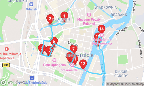 Glimpses into Gdańsk: An Enchanting Historical Odyssey tour map