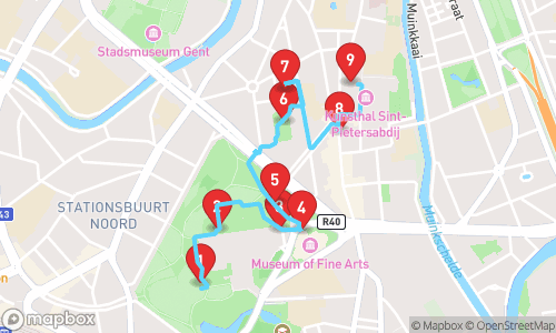 Historische Wandeling door Prachtig Gent tour map