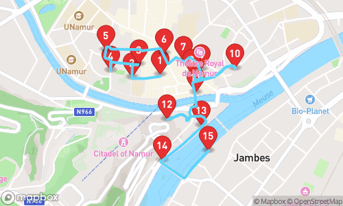 Découverte historique et culturelle de Namur tour map