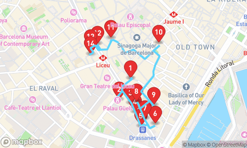 Exploring Historic & Modern Marvels: A Journey Through Barcelona tour map