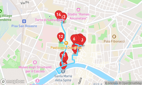 The Enchanting Legends & Landmarks Tour of Pisa tour map