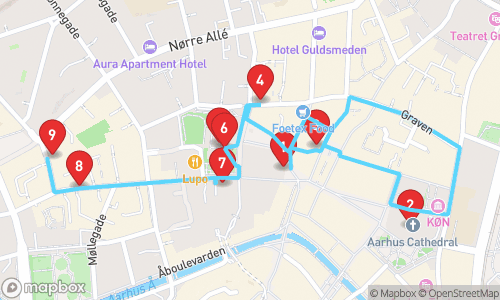 Exploring Historical Landmarks & Cultural Gems in Aarhus tour map