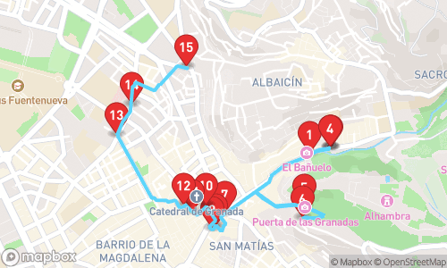 Granada: Een Reis Door De Tijd, Van Moorse Paleizen Tot Christelijke Kathedralen tour map