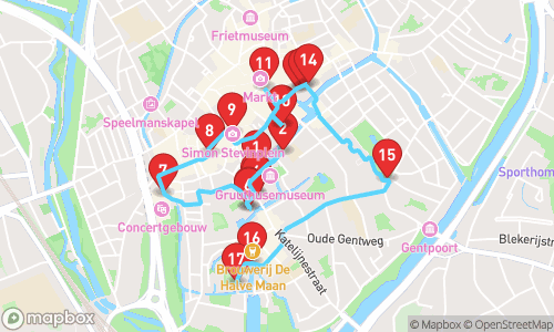 Promenade Historique à Travers Bruges : Un Voyage au Cœur de la Venise du Nord tour map