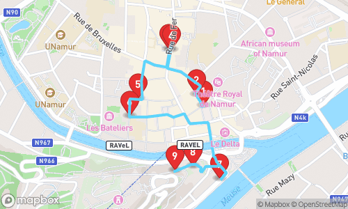 Namur: Fortress to Fine Art tour map