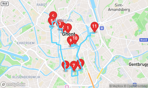 Historische Schatten en Verborgen Parels Van Gent tour map