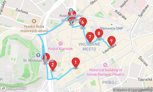 Historical Heartbeat: A Captivating Tour Through Bratislava tour map