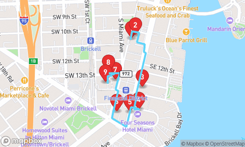 A Journey Through Brickell: Miami's Financial District tour map